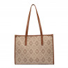 Sac de plage femme 031-1g motif marron combiné