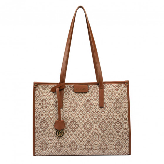 Sac de plage femme 031-1g motif marron combiné Sac de plage femme 031-1g motif marron combiné