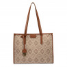 Sac de plage femme 031-1g motif marron combiné