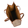 Sac de plage femme 031-1g motif marron combiné