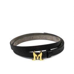 Ceinture femme 42m noir pressé