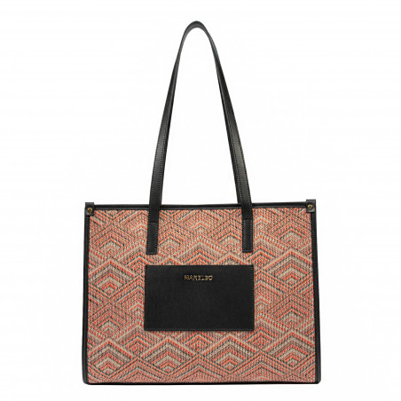 Sac de plage pour femme 031g motif rose combiné