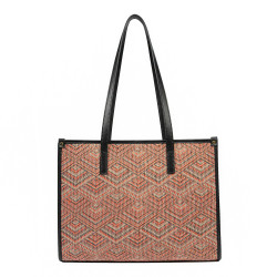 Sac de plage pour femme 031g motif rose combiné