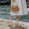 Sandales femme 5107 beige nacré combiné
