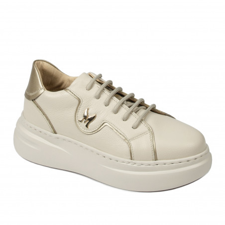 Baskets pour femme 6077 beige combiné