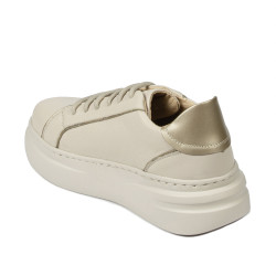 Baskets pour femme 6077 beige combiné