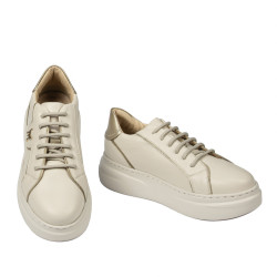 Baskets pour femme 6077 beige combiné