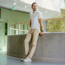 Baskets hommes 966 beige combiné lifestyle