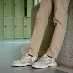Baskets hommes 966 beige combiné lifestyle