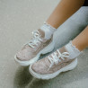 Baskets femme 6053 beige camouflage combiné lifestyle