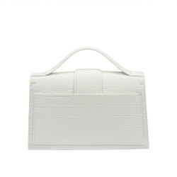 Sac à main femme bandoulière 028g croco blanc