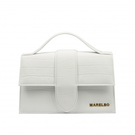 Sac à main femme bandoulière 028g croco blanc