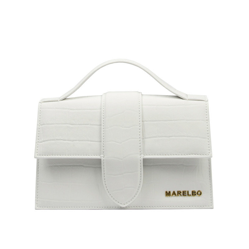 Sac à main femme bandoulière 028g croco blanc