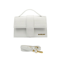 Sac à main femme bandoulière 028g croco blanc