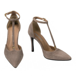 Chaussures élégantes femme 1323 sable velours