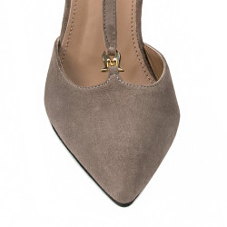 Chaussures élégantes femme 1323 sable velours