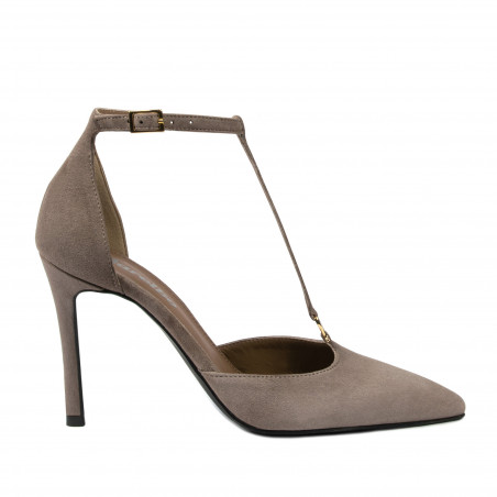 Chaussures élégantes femme 1323 sable velours