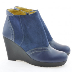 Bottes femme 3268 indigo velours combiné