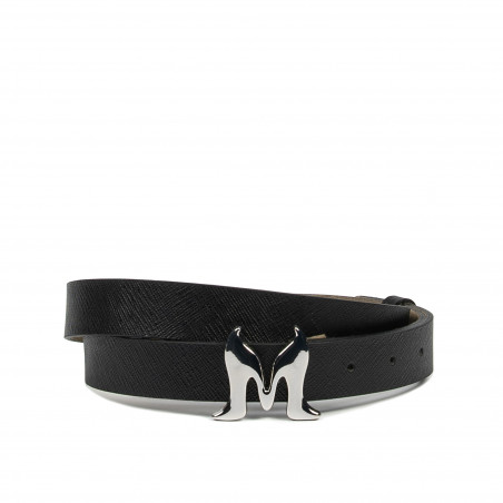 Ceinture femme 41m noir pressé