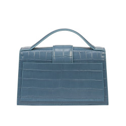 Sac à main femme bandoulière 028g croco bleu