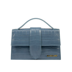 Sac à main femme bandoulière 028g croco bleu
