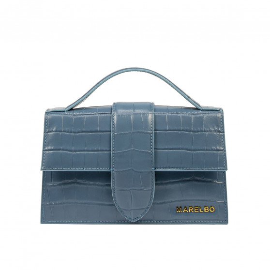 Sac à main femme bandoulière 028g croco bleu