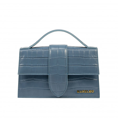 Sac à main femme bandoulière 028g croco bleu