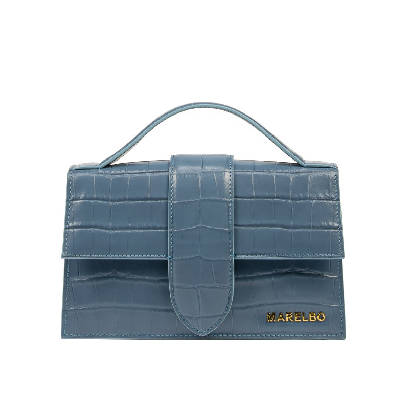 Sac à main femme bandoulière 028g croco bleu
