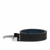Ceinture homme 62b bicolore biz bleu+noir mat
