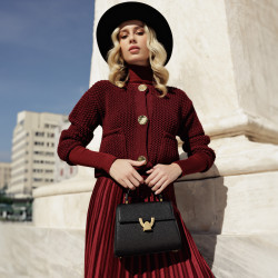 Sac à main pour femme d'épaule 032g noir caviar