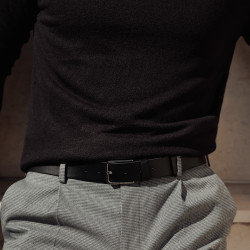 Ceinture homme 70b noir brillant lifestyle