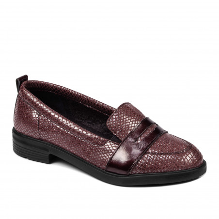 Chaussures décontractées/élégantes femme 6037 bordeaux perle combiné
