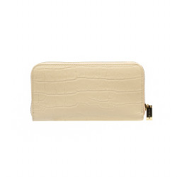 Portefeuille femme 201g croco crème