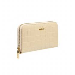 Portefeuille femme 201g croco crème