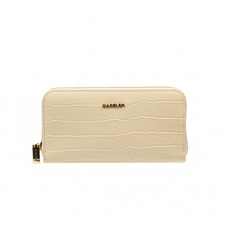 Portefeuille femme 201g croco crème