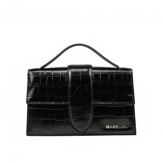 Sac à main pour femme 028g 01 croco marron foncé Sac à main pour femme 028g 01 croco marron foncé