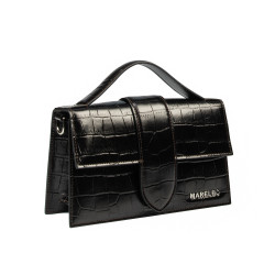 Sac à main pour femme 028g 01 croco marron foncé