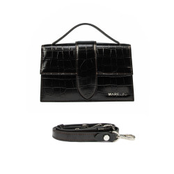 Sac à main pour femme 028g 01 croco marron foncé