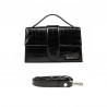 Sac à main pour femme 028g 01 croco marron foncé