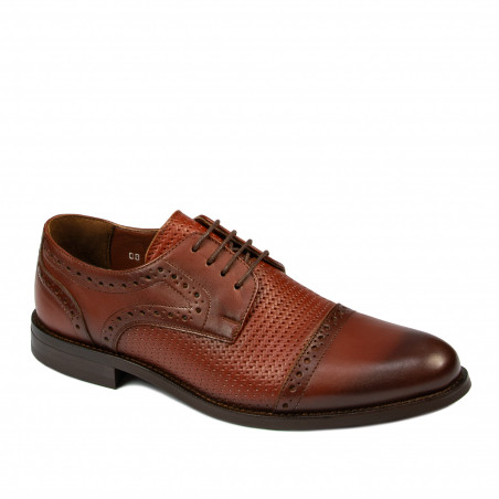 Chaussures élégantes homme 880 en cognac combiné