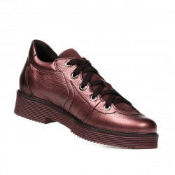 Chaussures casual femme 6026 bordeaux nacré combiné
