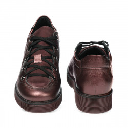 Chaussures casual femme 6026 bordeaux nacré combiné