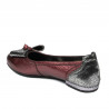 Ballerines femme 6014 bordeaux nacré combiné