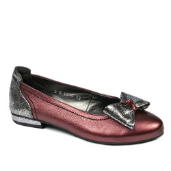 Ballerines femme 6014 bordeaux nacré combiné