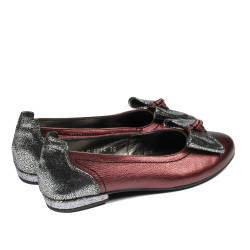 Ballerines femme 6014 bordeaux nacré combiné