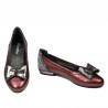 Ballerines femme 6014 bordeaux nacré combiné