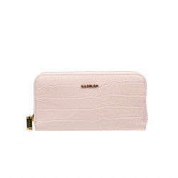 Portefeuille femme 201g croco rose
