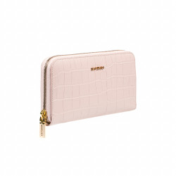 Portefeuille femme 201g croco rose