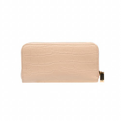 Portefeuille femme 201g croco pêche