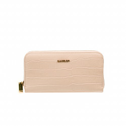 Portefeuille femme 201g croco pêche